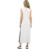 image:imageGRECERELLE 2025 Women Summer Color Blocking Round Neck Sleeveless Casual WrinkleFree Side Split Maxi Dress with PocketsWhite Black