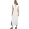 image:imageGRECERELLE 2025 Women Summer Color Blocking Round Neck Sleeveless Casual WrinkleFree Side Split Maxi Dress with PocketsWhite Green