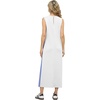 image:imageGRECERELLE 2025 Women Summer Color Blocking Round Neck Sleeveless Casual WrinkleFree Side Split Maxi Dress with PocketsWhite Sky Blue