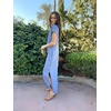 image:imageGRECERELLE 2025 Women Summer Mock Neck Short Sleeve Casual Loose Split WrinkleFree Long Maxi Dress with PocketsDenim Blue