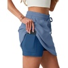 image:imageGRECERELLE 2026 Active Skirts for Women with Builtin Shorts and Pockets for Golf Tennis Hiking Workout Casual SkortDenim Blue