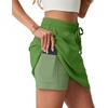 image:imageGRECERELLE 2026 Active Skirts for Women with Builtin Shorts and Pockets for Golf Tennis Hiking Workout Casual SkortDill Green