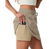 image:imageGRECERELLE 2026 Active Skirts for Women with Builtin Shorts and Pockets for Golf Tennis Hiking Workout Casual SkortKhaki
