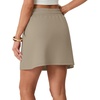 image:imageGRECERELLE 2026 Active Skirts for Women with Builtin Shorts and Pockets for Golf Tennis Hiking Workout Casual SkortKhaki