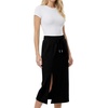 image:imageGRECERELLE 2026 Casual 2 Piece Sets For Women Summer V Neck WrinkleFree Sleeveless Top Side Slit Maxi Skirt With PocketsBlack