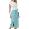 image:imageGRECERELLE 2026 Casual 2 Piece Sets For Women Summer V Neck WrinkleFree Sleeveless Top Side Slit Maxi Skirt With PocketsLight Blue