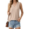 image:imageGRECERELLE 2026 Casual 2 Piece Sets For Women Summer V Neck WrinkleFree Sleeveless Top Side Slit Maxi Skirt With PocketsOatmeal