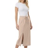 image:imageGRECERELLE 2026 Casual 2 Piece Sets For Women Summer V Neck WrinkleFree Sleeveless Top Side Slit Maxi Skirt With PocketsOatmeal