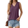 image:imageGRECERELLE 2026 Casual 2 Piece Sets For Women Summer V Neck WrinkleFree Sleeveless Top Side Slit Maxi Skirt With PocketsRosewood