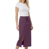 image:imageGRECERELLE 2026 Casual 2 Piece Sets For Women Summer V Neck WrinkleFree Sleeveless Top Side Slit Maxi Skirt With PocketsRosewood