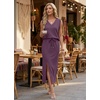 image:imageGRECERELLE 2026 Casual 2 Piece Sets For Women Summer V Neck WrinkleFree Sleeveless Top Side Slit Maxi Skirt With PocketsRosewood