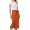 image:imageGRECERELLE 2026 Casual 2 Piece Sets For Women Summer V Neck WrinkleFree Sleeveless Top Side Slit Maxi Skirt With PocketsTan