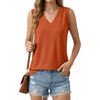image:imageGRECERELLE 2026 Casual 2 Piece Sets For Women Summer V Neck WrinkleFree Sleeveless Top Side Slit Maxi Skirt With PocketsTan