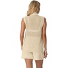 image:imageGRECERELLE 2026 Women 2 Piece Sets Crochet Hollow Knit HalfZip Sweater Tank Top amp Shorts Lounge Travel Matching OutfitsBeige