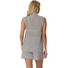 image:imageGRECERELLE 2026 Women 2 Piece Sets Crochet Hollow Knit HalfZip Sweater Tank Top amp Shorts Lounge Travel Matching OutfitsGray
