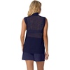 image:imageGRECERELLE 2026 Women 2 Piece Sets Crochet Hollow Knit HalfZip Sweater Tank Top amp Shorts Lounge Travel Matching OutfitsNavy Blue