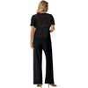 image:imageGRECERELLE 2026 Women 2 Piece Sets Crochet Sheer Knit Sweater Top amp Wide Leg Pants Lounge Travel Matching Outfits ClothesBlack