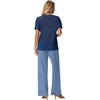 image:imageGRECERELLE 2026 Women 2 Piece Sets Crochet Sheer Knit Sweater Top amp Wide Leg Pants Lounge Travel Matching Outfits ClothesDenim Blue