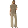 image:imageGRECERELLE 2026 Women 2 Piece Sets Crochet Sheer Knit Sweater Top amp Wide Leg Pants Lounge Travel Matching Outfits ClothesKhaki