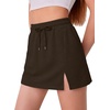 image:imageGRECERELLE 2026 Women Active Skirts with Side Slit Builtin Shorts amp Pockets for Tennis Golf Athletic Casual SkortDark Coffee