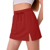 image:imageGRECERELLE 2026 Women Active Skirts with Side Slit Builtin Shorts amp Pockets for Tennis Golf Athletic Casual SkortRed