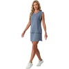 image:imageGRECERELLE 2026 Women Summer Casual 2 Piece Outfits Skort Sets Sleeveless VNeck Top amp Tennis Skirt with Pockets for AthleticDenim Blue