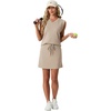 image:imageGRECERELLE 2026 Women Summer Casual 2 Piece Outfits Skort Sets Sleeveless VNeck Top amp Tennis Skirt with Pockets for AthleticOatmeal