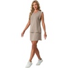 image:imageGRECERELLE 2026 Women Summer Casual 2 Piece Outfits Skort Sets Sleeveless VNeck Top amp Tennis Skirt with Pockets for AthleticOatmeal