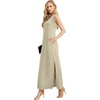image:imageGRECERELLE 2026 Women Summer InsideOut VNeck Casual Loose Split WrinkleFree Long Maxi Beach Dress with PocketsKhaki
