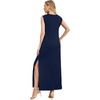 image:imageGRECERELLE 2026 Women Summer InsideOut VNeck Casual Loose Split WrinkleFree Long Maxi Beach Dress with PocketsNavy Blue