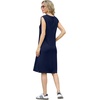 image:imageGRECERELLE 2026 Women Summer InsideOut VNeck Casual Loose Split WrinkleFree Midi Dress with PocketsNavy Blue