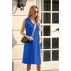 image:imageGRECERELLE 2026 Women Summer InsideOut VNeck Casual Loose Split WrinkleFree Midi Dress with PocketsRoyal Blue