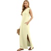 image:imageGRECERELLE 2026 Women YearRound Casual Round Neck Loose Split WrinkleFree Long Maxi Vacation Dress with Pockets XXS4XLApricot