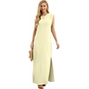 image:imageGRECERELLE 2026 Women YearRound Casual Round Neck Loose Split WrinkleFree Long Maxi Vacation Dress with Pockets XXS4XLApricot