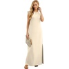 image:imageGRECERELLE 2026 Women YearRound Casual Round Neck Loose Split WrinkleFree Long Maxi Vacation Dress with Pockets XXS4XLApricot White