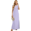 image:imageGRECERELLE 2026 Women YearRound Casual Round Neck Loose Split WrinkleFree Long Maxi Vacation Dress with Pockets XXS4XLAura Indigo