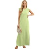 image:imageGRECERELLE 2026 Women YearRound Casual Round Neck Loose Split WrinkleFree Long Maxi Vacation Dress with Pockets XXS4XLAvocado Green