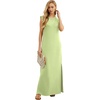 image:imageGRECERELLE 2026 Women YearRound Casual Round Neck Loose Split WrinkleFree Long Maxi Vacation Dress with Pockets XXS4XLAvocado Green