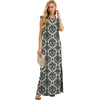image:imageGRECERELLE 2026 Women YearRound Casual Round Neck Loose Split WrinkleFree Long Maxi Vacation Dress with Pockets XXS4XLBaroque Pattern