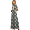 image:imageGRECERELLE 2026 Women YearRound Casual Round Neck Loose Split WrinkleFree Long Maxi Vacation Dress with Pockets XXS4XLBaroque Pattern