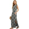 image:imageGRECERELLE 2026 Women YearRound Casual Round Neck Loose Split WrinkleFree Long Maxi Vacation Dress with Pockets XXS4XLBaroque Pattern