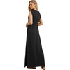 image:imageGRECERELLE 2026 Women YearRound Casual Round Neck Loose Split WrinkleFree Long Maxi Vacation Dress with Pockets XXS4XLBlack
