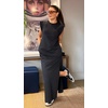 image:imageGRECERELLE 2026 Women YearRound Casual Round Neck Loose Split WrinkleFree Long Maxi Vacation Dress with Pockets XXS4XLBlack