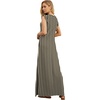 image:imageGRECERELLE 2026 Women YearRound Casual Round Neck Loose Split WrinkleFree Long Maxi Vacation Dress with Pockets XXS4XLBlack Khaki Heart