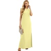 image:imageGRECERELLE 2026 Women YearRound Casual Round Neck Loose Split WrinkleFree Long Maxi Vacation Dress with Pockets XXS4XLButter Yellow