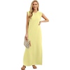 image:imageGRECERELLE 2026 Women YearRound Casual Round Neck Loose Split WrinkleFree Long Maxi Vacation Dress with Pockets XXS4XLButter Yellow