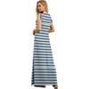 image:imageGRECERELLE 2026 Women YearRound Casual Round Neck Loose Split WrinkleFree Long Maxi Vacation Dress with Pockets XXS4XLColorful Blue Stripe