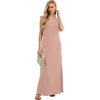 image:imageGRECERELLE 2026 Women YearRound Casual Round Neck Loose Split WrinkleFree Long Maxi Vacation Dress with Pockets XXS4XLCoral Pink