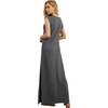 image:imageGRECERELLE 2026 Women YearRound Casual Round Neck Loose Split WrinkleFree Long Maxi Vacation Dress with Pockets XXS4XLDark Gray