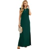image:imageGRECERELLE 2026 Women YearRound Casual Round Neck Loose Split WrinkleFree Long Maxi Vacation Dress with Pockets XXS4XLDark Green